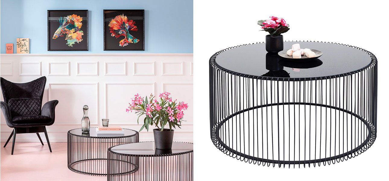 Кофейный столик круглый цвет черный Anthony - фото