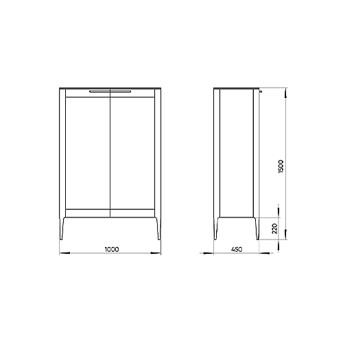 Витрина белая с 2-мя стеклянными дверцами и 3-мя полками Type  в Ростове-на-Дону