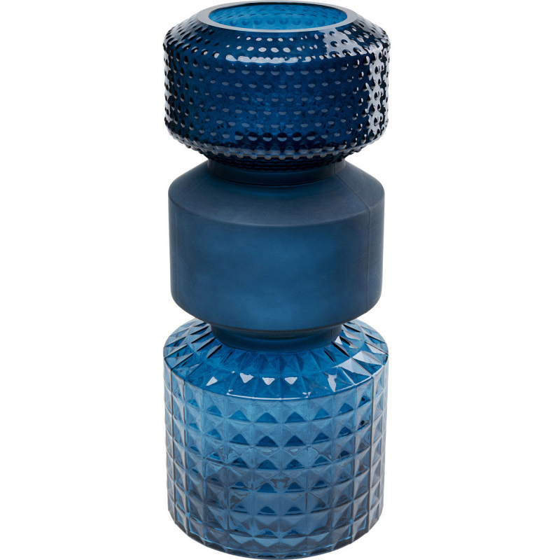  Geometric Blue Glass Vase 42   -- | Loft Concept 