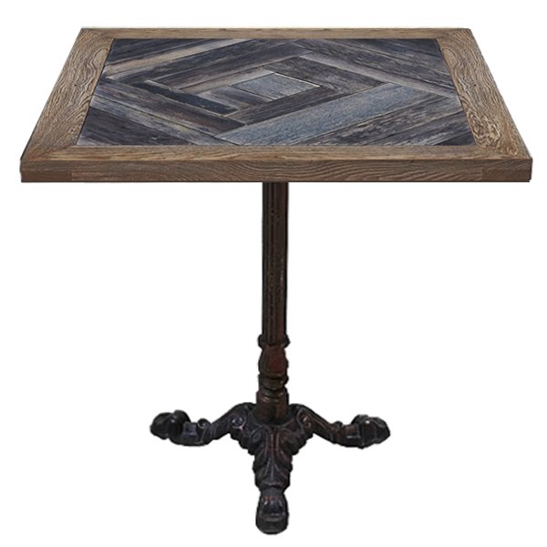    Cast iron and Wood restaurant table square   -- | Loft Concept 