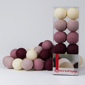 Гирлянда хлопковые фонарики Сotton Ball Rosegarden