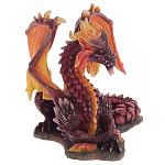Декоративная статуэтка Дракон Красный Red Dragon with Orange Wings Statuette варинант исполнения - 4 | Loft Concept в Ростове-на-Дону