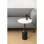 Кофейный столик с белой мраморной столешницей на черном основании Tall Coffee Black and White Table варинант исполнения - 2 | Loft Concept в Ростове-на-Дону