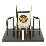 Настольный письменный набор из мрамора и змеевика с гербом России Marble Accessory варинант исполнения - 1 | Loft Concept в Ростове-на-Дону