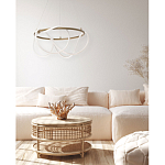 Люстра подвесная круглая золотого цвета с белыми изогнутыми световыми линиями Luke Lampco Tracer Lamp варинант исполнения - 13 | Loft Concept в Ростове-на-Дону