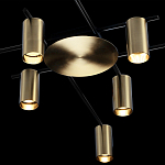 Потолочный светильник с 8-ю цилиндрическими плафонами цвета латунь TRIBES CHANDELIER варинант исполнения - 4 | Loft Concept в Ростове-на-Дону