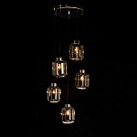 Люстра с 5-ю плафонами серого цвета Smoked Prism варинант исполнения - 3 | Loft Concept в Ростове-на-Дону