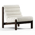 Кресло с деревянным каркасом и обивкой из белой ткани букле Medieval Furniture варинант исполнения - 2 | Loft Concept в Ростове-на-Дону