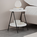 Стол приставной с 2-мя круглыми белыми столешницами ESSEL SIDE TABLE WHITE варинант исполнения - 7 | Loft Concept в Ростове-на-Дону