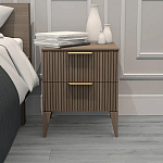 Тумба прикроватная коричневая с двумя ящиками Harper Line варинант исполнения - 1 | Loft Concept в Ростове-на-Дону