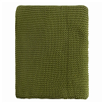 Плед из хлопка жемчужной вязки оливкового цвета Waffle Comfort варинант исполнения - 4 | Loft Concept в Ростове-на-Дону