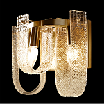 Бра с металлическим основанием золотого цвета и хрустальными подвесками Textured Glass варинант исполнения - 5 | Loft Concept в Ростове-на-Дону