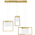 Подвесной геометрический светильник со стеклом Rectangle Geometry Trio Glass Chandelier варинант исполнения - 2 | Loft Concept в Ростове-на-Дону