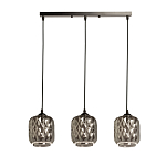 Люстра с тремя плафонами из серого граненого стекла Smoked Prism варинант исполнения - 2 | Loft Concept в Ростове-на-Дону