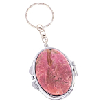 Зеркало брелок складное двухстороннее из натурального камня Родонит Stone Mirrors варинант исполнения - 1 | Loft Concept в Ростове-на-Дону