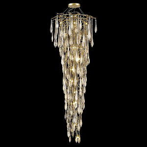 Большая вертикальная люстра Frozen drop Бронза