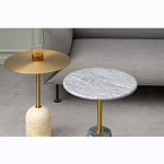 Кофейный столик круглый из мрамора серый Reliable Foundation варинант исполнения - 1 | Loft Concept в Ростове-на-Дону