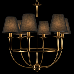 Люстра на металлическом основании бронзового цвета с 6-ю черными конусовидными абажурами Dignity варинант исполнения - 7 | Loft Concept в Ростове-на-Дону