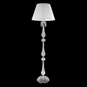 Торшер с белым текстильным абажуром и хрустальными подвесками Lustre Reverie
