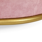 Банкетка круглая пыльно-розовый велюр на 4-х металлических ножках золотого цвета SANJAY варинант исполнения - 3 | Loft Concept в Ростове-на-Дону