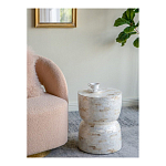 Приставной столик с мозаичным рисунком из раковин устриц Bone Inlay варинант исполнения - 6 | Loft Concept в Ростове-на-Дону