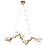 Люстра подвесная линейная с прозрачными стеклянными птичками на ветвях Serip Voa варинант исполнения - 2 | Loft Concept в Ростове-на-Дону