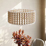 Люстра в форме цилиндра с вставками из деревянных бусин Wooden Beads варинант исполнения - 6 | Loft Concept в Ростове-на-Дону