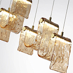 Подвесной светильник линейный с плафонами волнистой формы из фактурного стекла Big Wave варинант исполнения - 10 | Loft Concept в Ростове-на-Дону