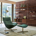 Кресло вращающееся с подставкой для ног зеленое Verdante варинант исполнения - 5 | Loft Concept в Ростове-на-Дону