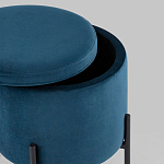 Синий пуф на черных ножках SANJAY варинант исполнения - 3 | Loft Concept в Ростове-на-Дону