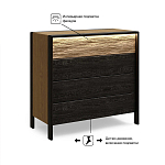 Комод 4 ящика с подсветкой на рельефном фасаде Warm Industrial варинант исполнения - 8 | Loft Concept в Ростове-на-Дону