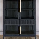 Витрина Primo со стеклянными фасадами и 2 ящиками Черный дуб варинант исполнения - 2 | Loft Concept в Ростове-на-Дону