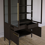 Витрина Primo со стеклянными фасадами и буфетом шпон Темный орех варинант исполнения - 5 | Loft Concept в Ростове-на-Дону