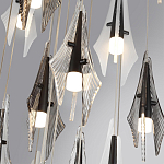 Люстра каскадная с 24-мя рельефными прозрачными плафонами в форме лепестков Glass Pod  варинант исполнения - 6 | Loft Concept в Ростове-на-Дону