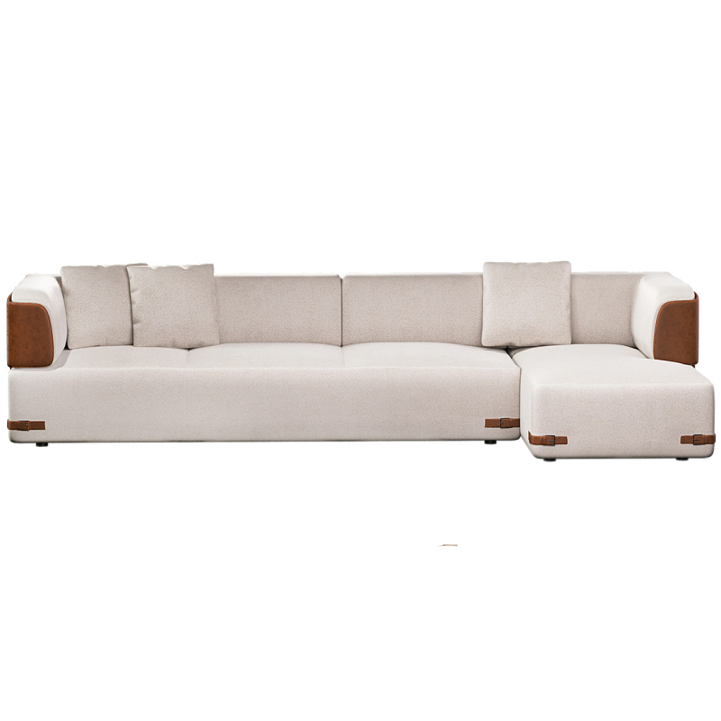 Угловой диван Richmond Молочный Коричневый в Ростове-на-Дону | Loft Concept 