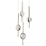 Люстра с 4-мя плафонами из хрустального шара Crystal Bubbles Gold Hanging Lamp варинант исполнения - 2 | Loft Concept в Ростове-на-Дону