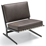 Дизайнерское кресло без подлокотников кожаное на металлическом каркасе PAULA Armchair варинант исполнения - 1 | Loft Concept в Ростове-на-Дону