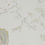 Обои ручная роспись Summer Night Blossom Colourway SC-122 on Bleached white dyed silk варинант исполнения - 2 | Loft Concept в Ростове-на-Дону