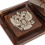 Настольный письменный набор с часами в виде пирамиды из природного камня обсидиана Pyramid of Time варинант исполнения - 3 | Loft Concept в Ростове-на-Дону