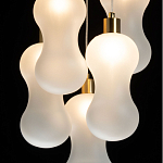 Люстра с 5-ю матовыми белыми стеклянными плафонами волнообразной формы Lucid Rain  варинант исполнения - 5 | Loft Concept в Ростове-на-Дону