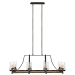 Люстра подвесная с восемью прозрачными стеклянными цилиндрическими плафонами в стиле лофт Feiss варинант исполнения - 5 | Loft Concept в Ростове-на-Дону