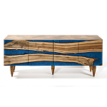 Стильный Буфет лофт 4 двери Cabinet Crimson River фасад эпоксидная смола  варинант исполнения - 1 | Loft Concept в Ростове-на-Дону