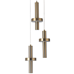 Каскадный светильник с 3-мя плафонами Flos Brass Metal Acrylic Trio Hanging Lamp варинант исполнения - 2 | Loft Concept в Ростове-на-Дону