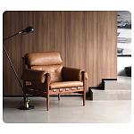 Кресло с деревянным каркасом и обивкой из натуральной кожи Medieval Furniture варинант исполнения - 3 | Loft Concept в Ростове-на-Дону