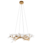 Люстра подвесная с прозрачными стеклянными птичками на ветвях Диаметр 80 см Serip Voa варинант исполнения - 2 | Loft Concept в Ростове-на-Дону
