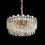 Круглая люстра с хрустальными подвесками на золотистом каркасе Gorgeous Crystal Light варинант исполнения - 6 | Loft Concept в Ростове-на-Дону