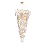 Люстра подвесная в форме перевернутой пирамиды с металлическими ветвями и прозрачными стеклянными подвесками Droplet Chandelier варинант исполнения - 2 | Loft Concept в Ростове-на-Дону