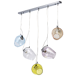 Люстра линейная с 5-ю разноцветными стеклянными плафонами Kaleido варинант исполнения - 2 | Loft Concept в Ростове-на-Дону