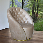 Кресло вращающееся велюровое кремовое Rotation варинант исполнения - 4 | Loft Concept в Ростове-на-Дону