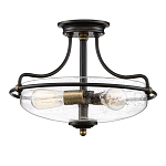 Потолочный светильник со стеклянным плафоном на изогнутых кронштейнах Quoizel  варинант исполнения - 15 | Loft Concept в Ростове-на-Дону